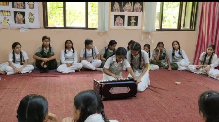 Students performing music
